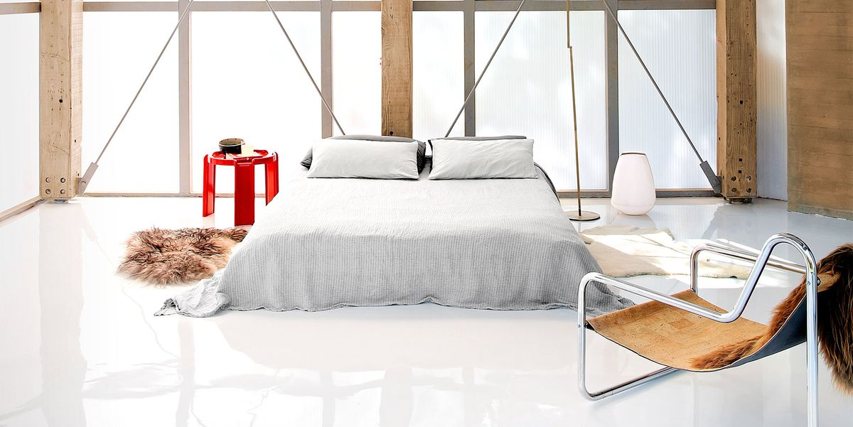 Geometric minimalist bedroom design