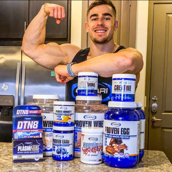 Image of Gaspari Nutrition's family of products that supplement a healthy plate.