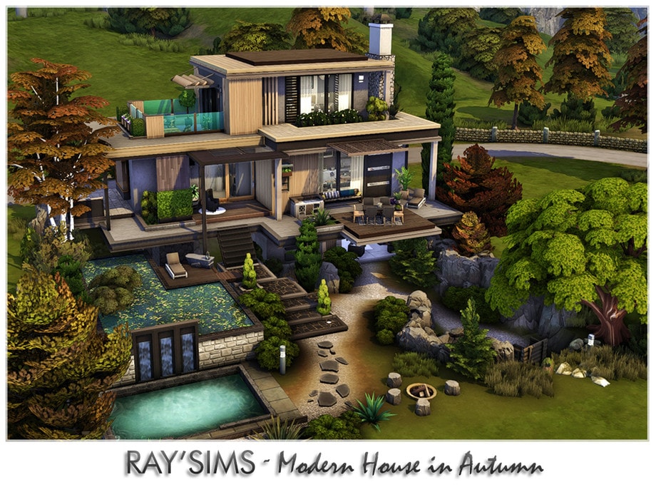Modern House in Autumn
