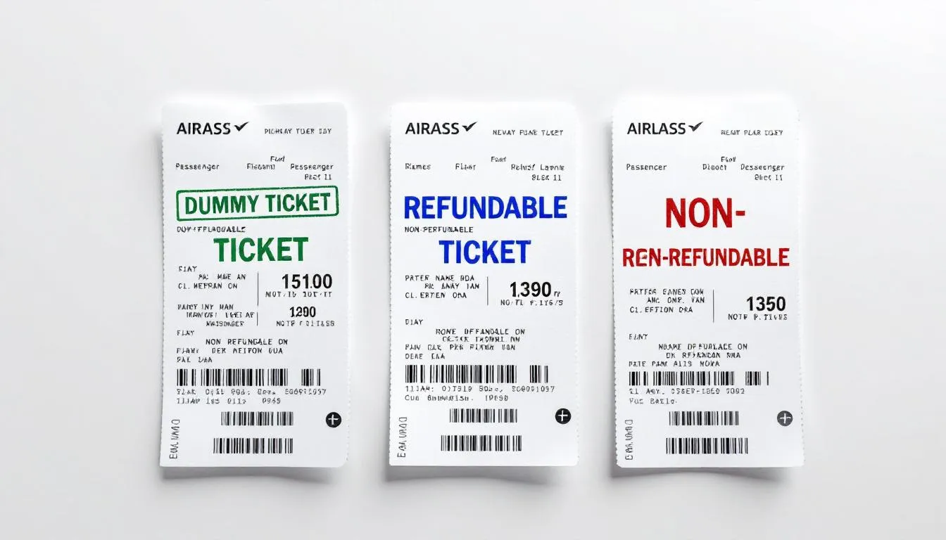 Dummy Ticket vs. Refundable Ticket vs. Non-Refundable Ticket comparison