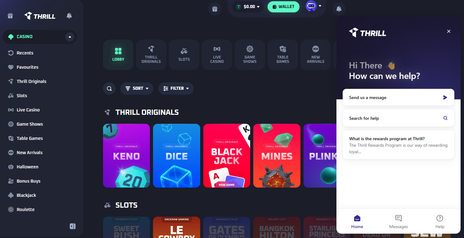 Thrill casino games