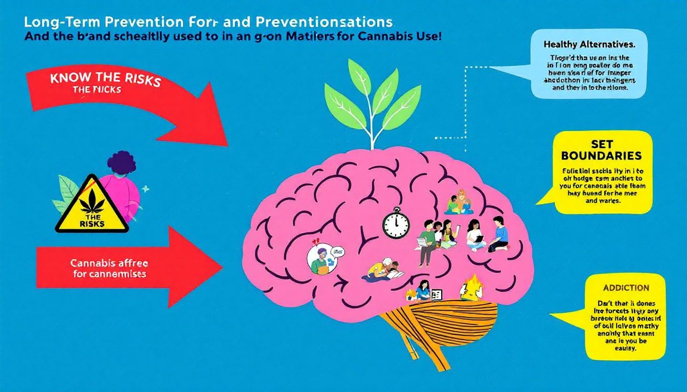 Visual representation of long-term prevention strategies for cannabis use.