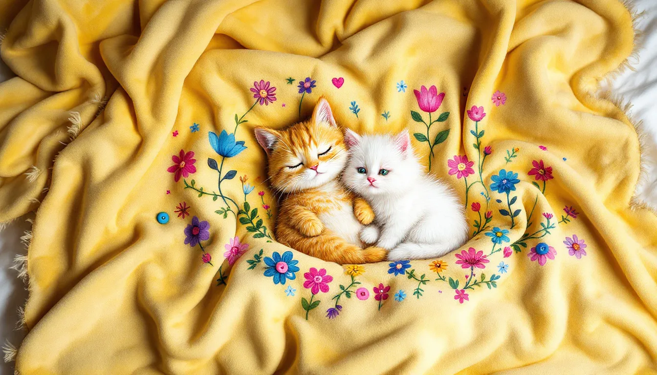 A cozy custom pet blanket with a pet snuggled on it.