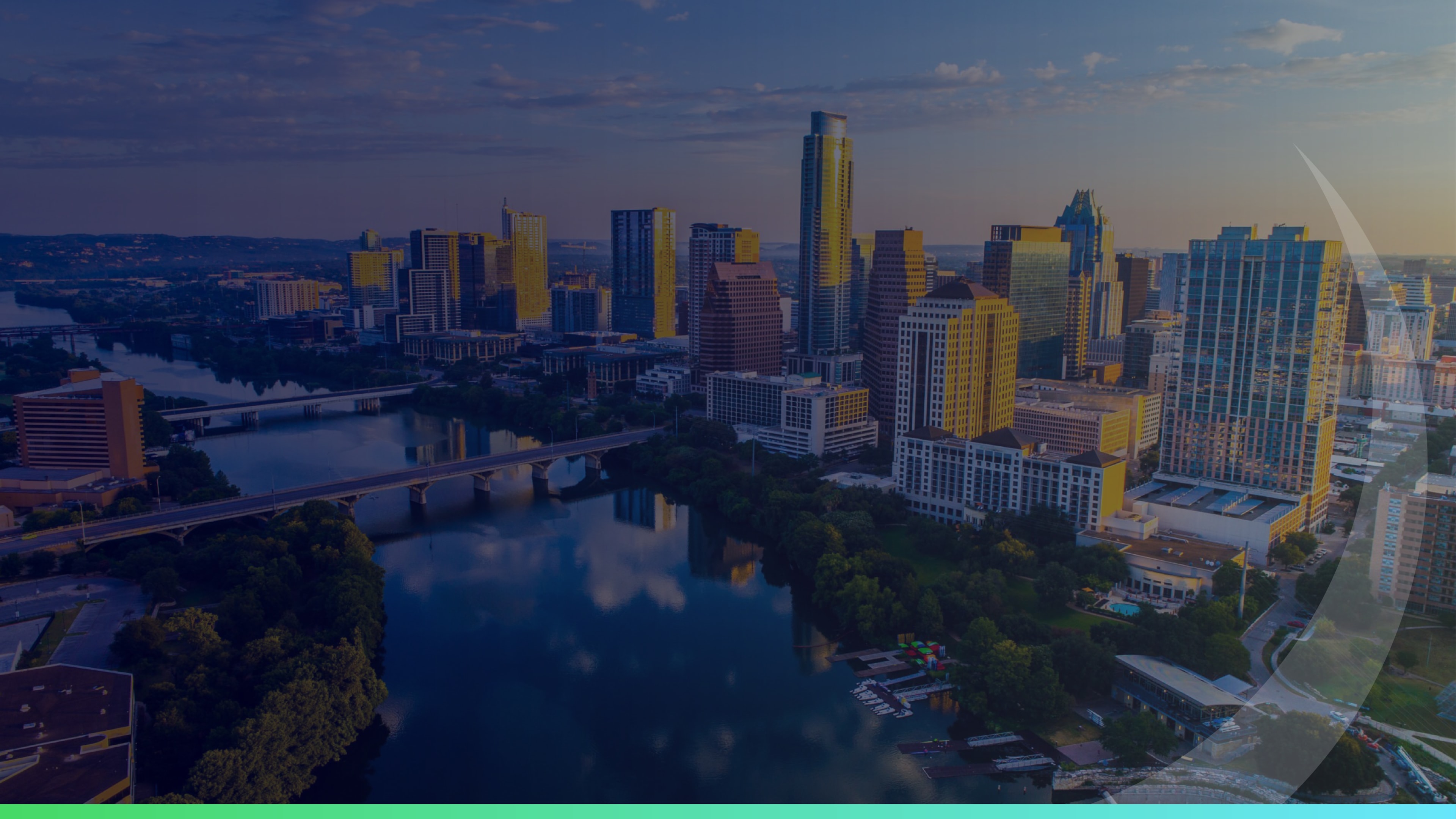 Downtown Austin skyline at sunset, representing south Texas IT support service coverage.