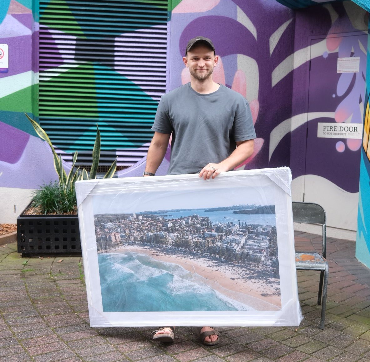 Extra Large Framed Manly Beach, Northern Beaches Artwork.