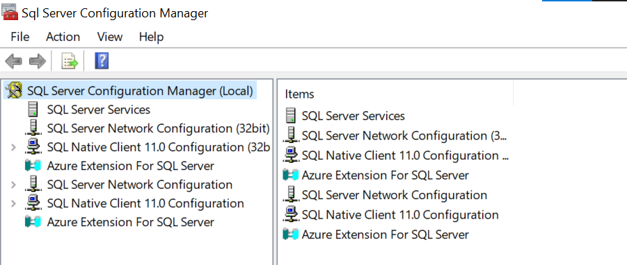 SQL Server Configuration Manager Launch Window