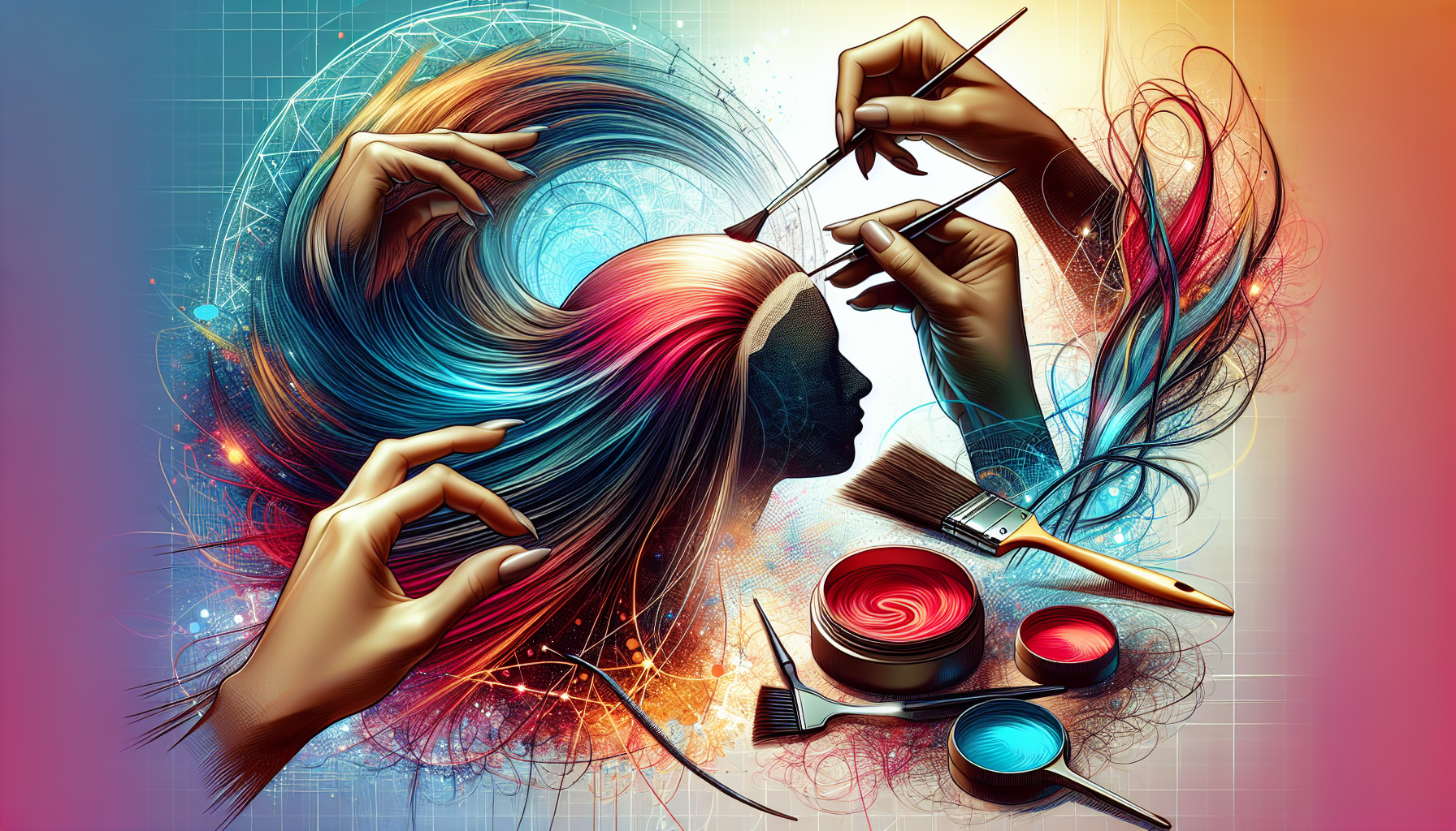 Illustration of customizing a wig