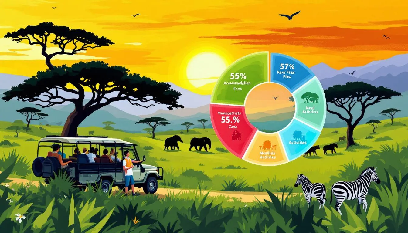 A breakdown of costs associated with budget safaris in Kenya, visually represented through a chart.