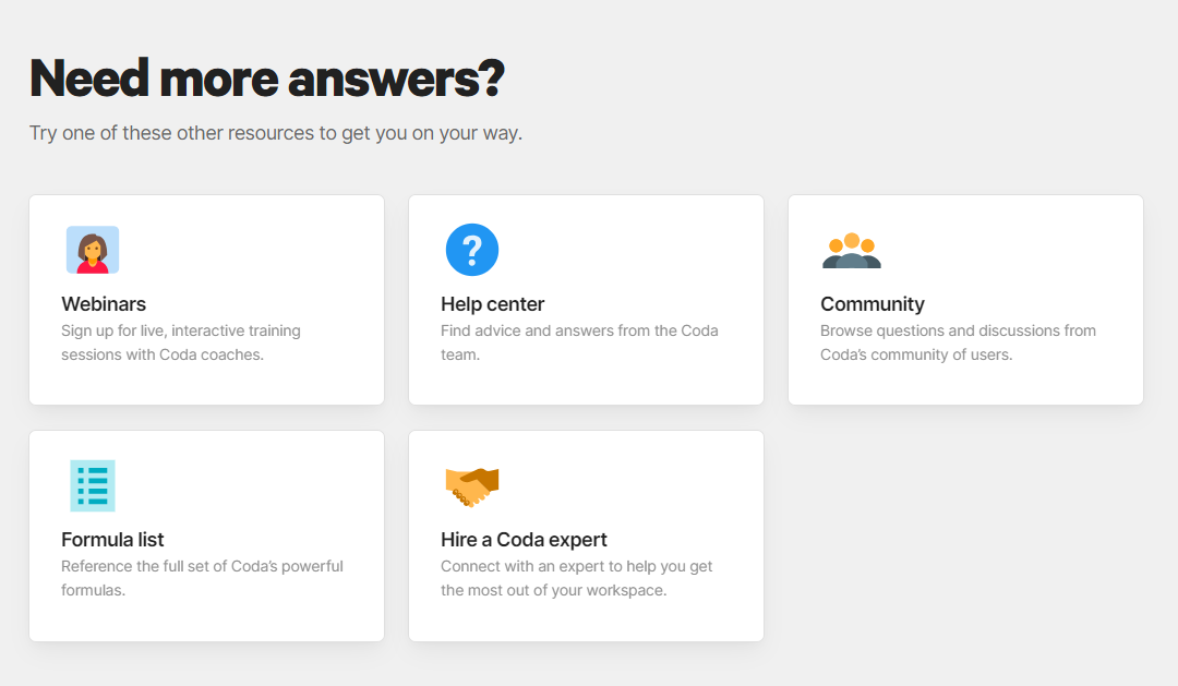 coda support page: https://coda.io/resources/guides