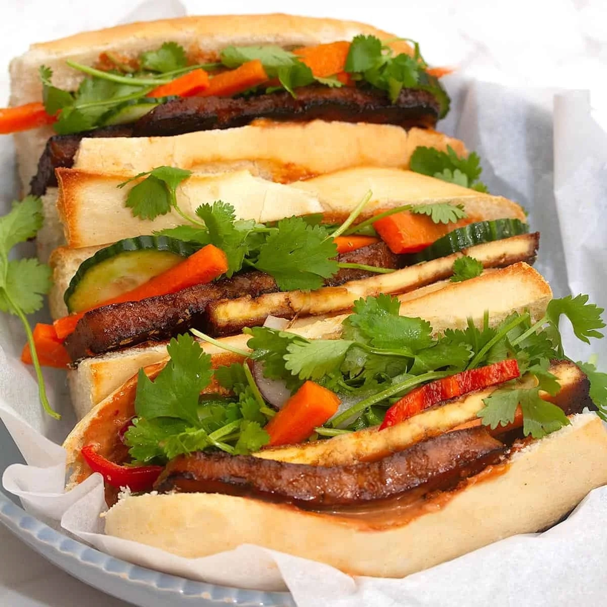 25 Low Fat Vegan Recipes, Lemongrass Tofu Banh Mi