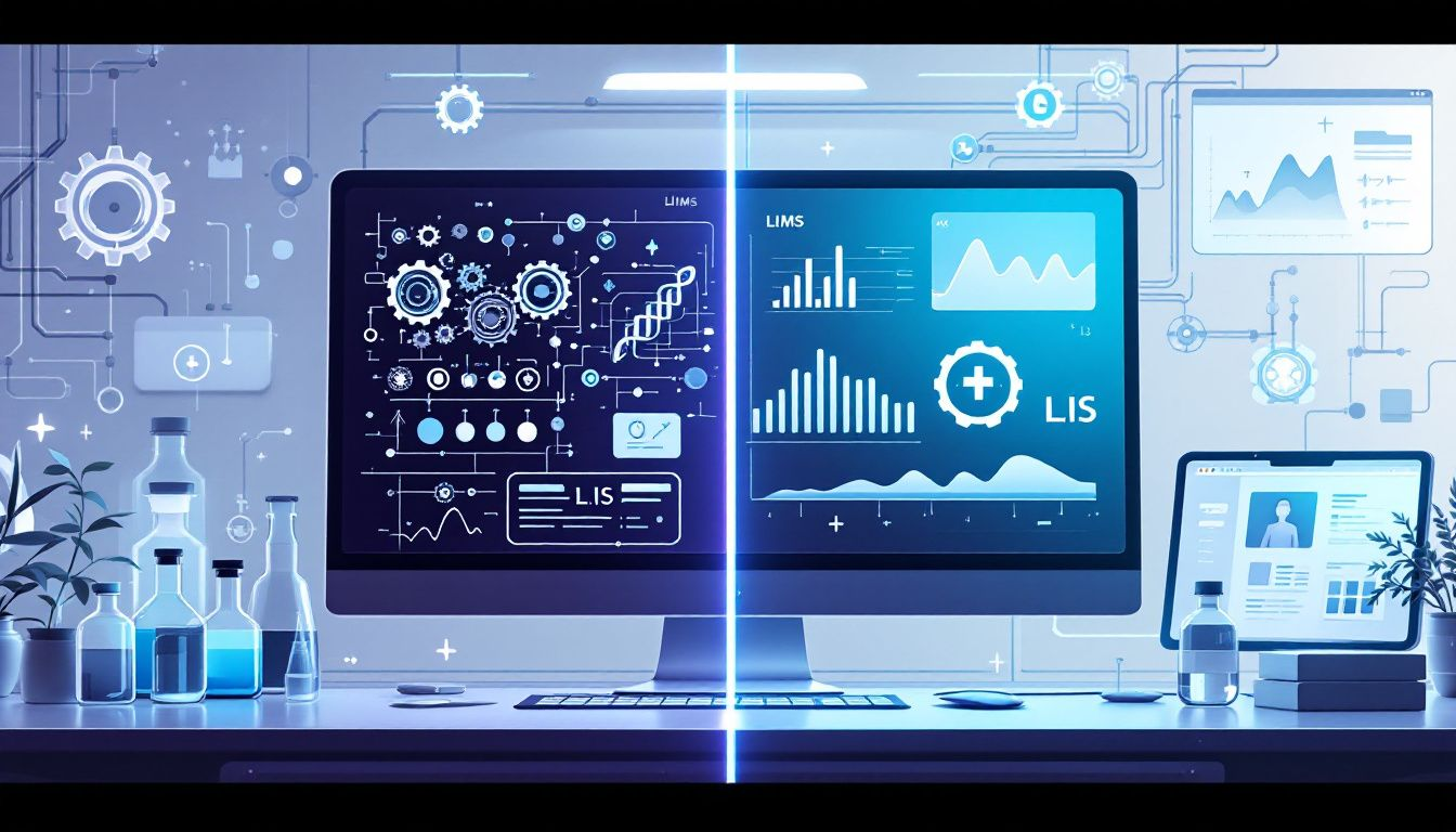 A comparison chart highlighting the key differences between LIMS and LIS.