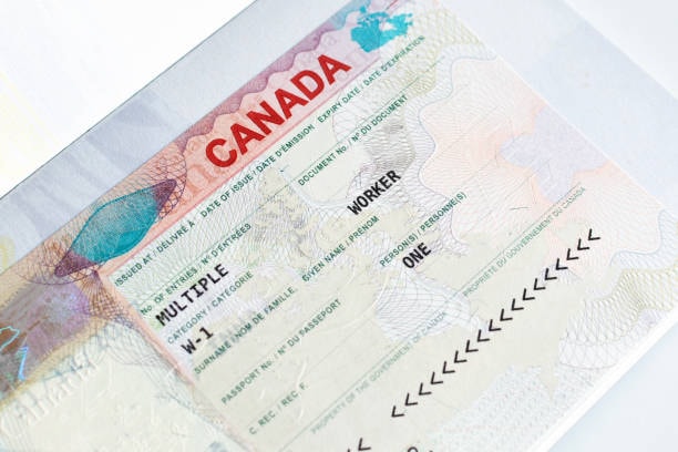 A visual representation of different types of Canada work permits, showcasing a variety of documents and forms related to immigration.