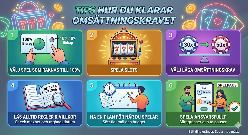 Tips för omsättningskrav – hur du klarar casino bonus och spelar igenom bonus med rätt strategi