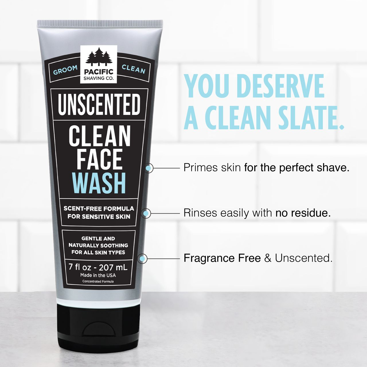 Clean, Unscented Face Wash.