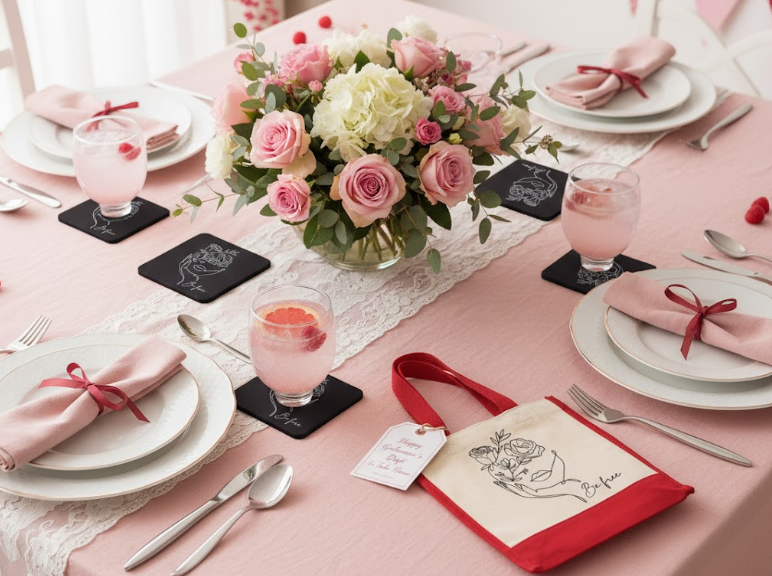 Color-Coordinated Table Settings and Favor Displays
