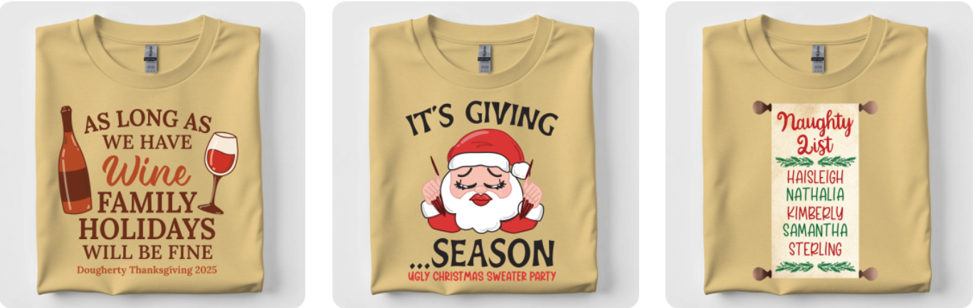 Fun & Humorous Personalized Holiday Apparel 