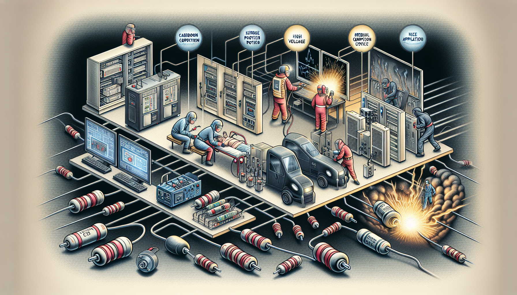 Illustration of niche applications for carbon composition resistors