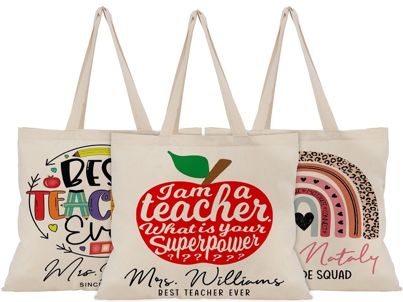 teachers canvas tote bag