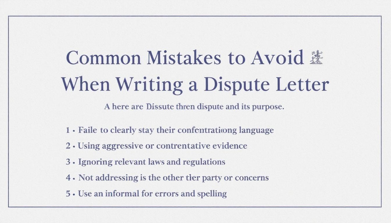 Common mistakes to avoid when writing a dispute letter.