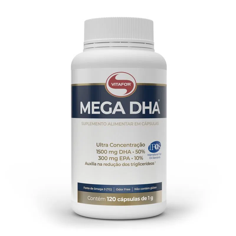 Mega HDA, suplemento de ômega3 da Vitafor. Fonte da imagem: site oficial da marca.