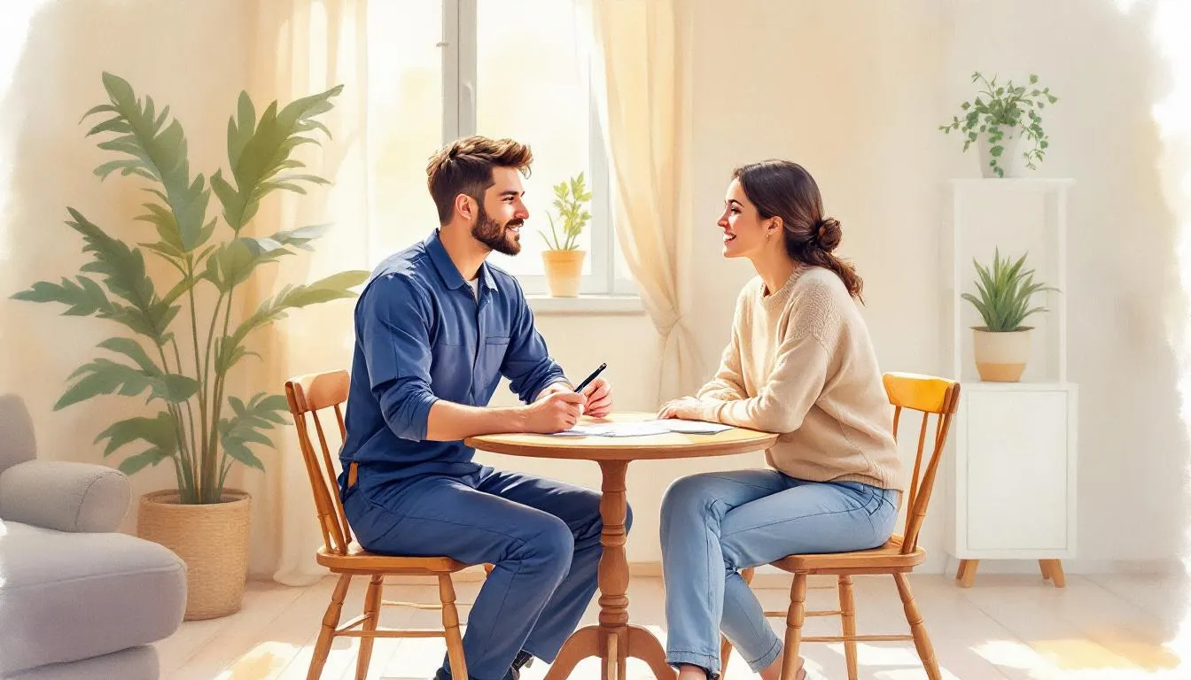 A tailored cleaning plan being discussed between a cleaner and a client.