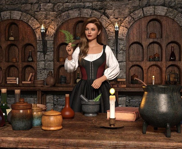 woman, herbalist, potion