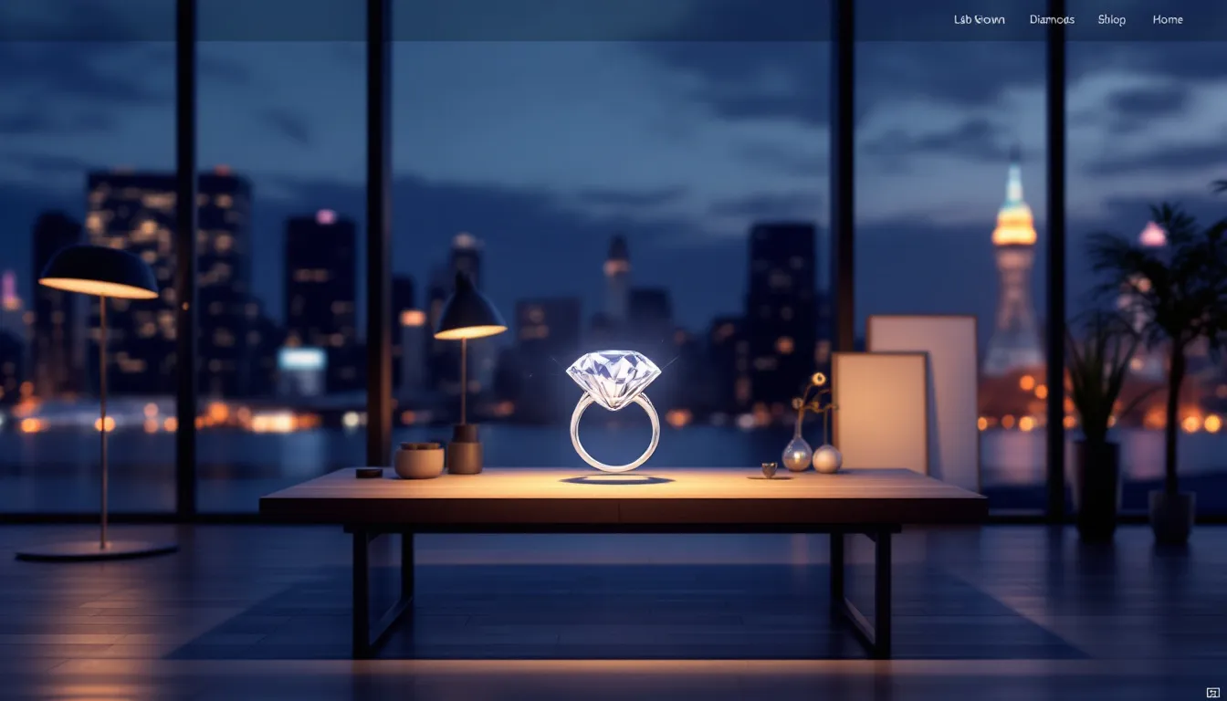 An online shopping interface for purchasing lab grown diamonds.