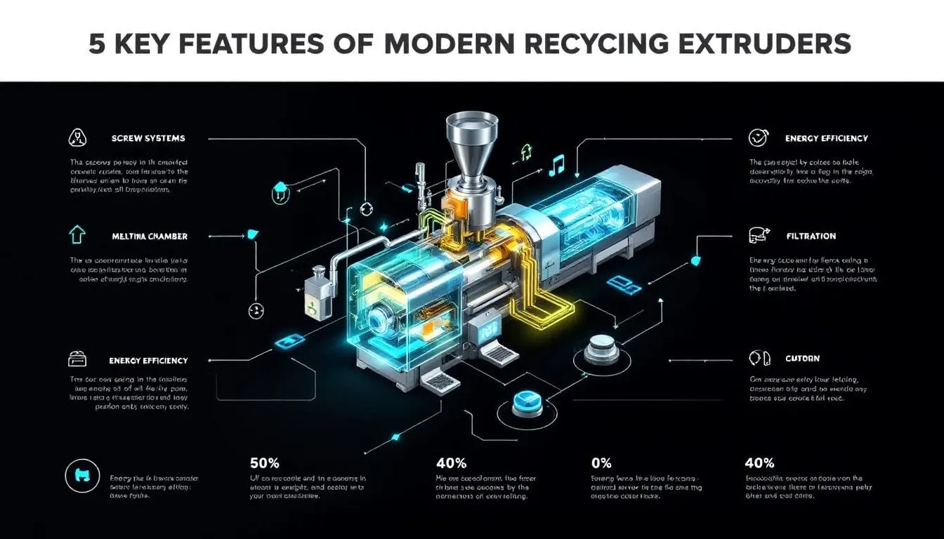 Key features of modern recycling extruders.