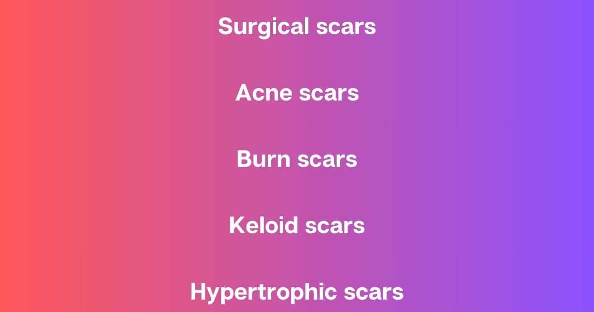 Scar types benefiting from scar gel