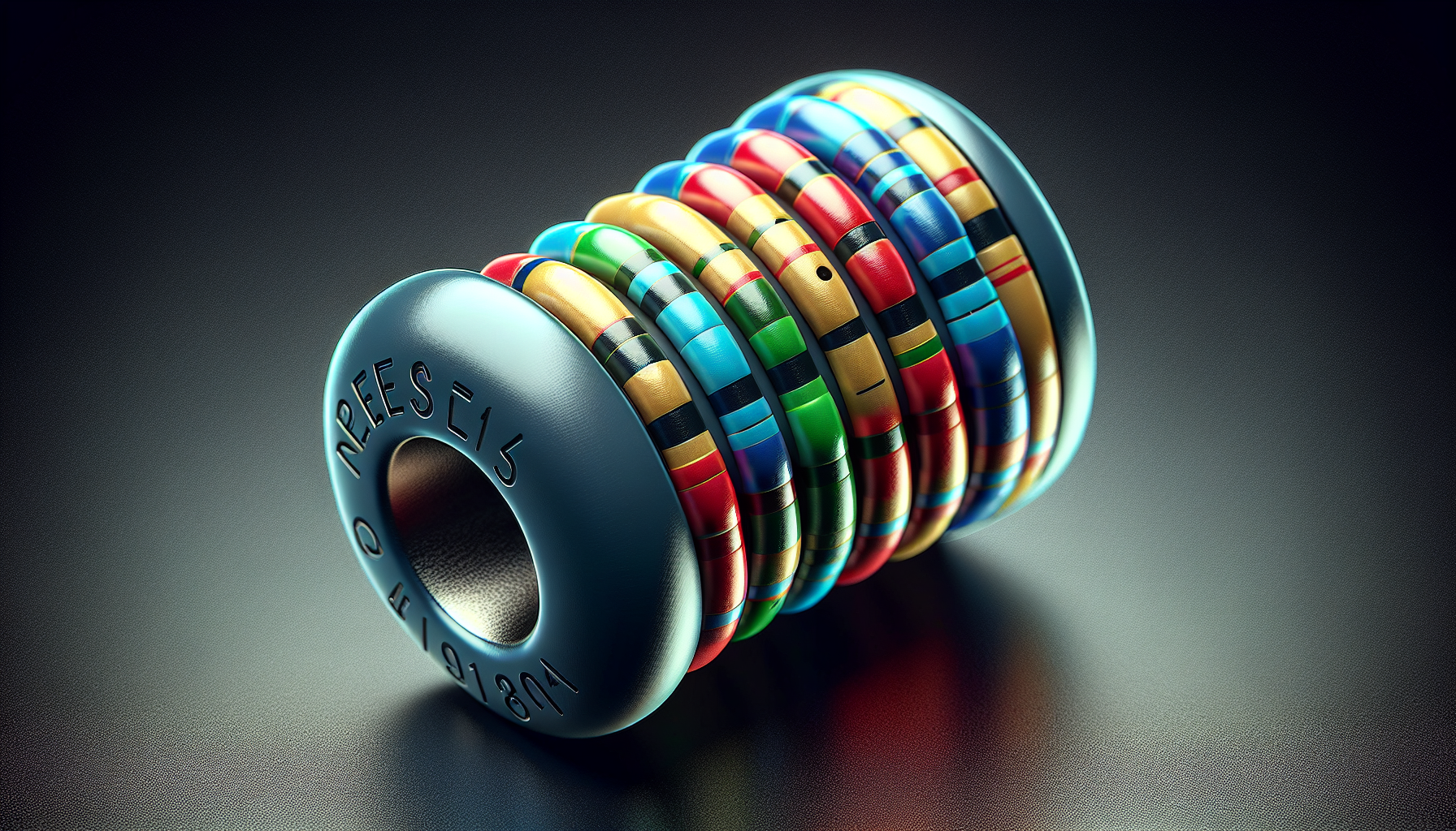 Illustration of color-coded bands for determining resistor value