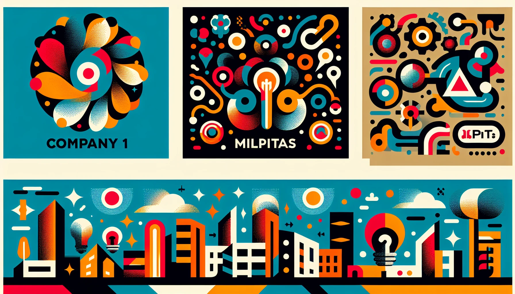 Local Milpitas companies' logos