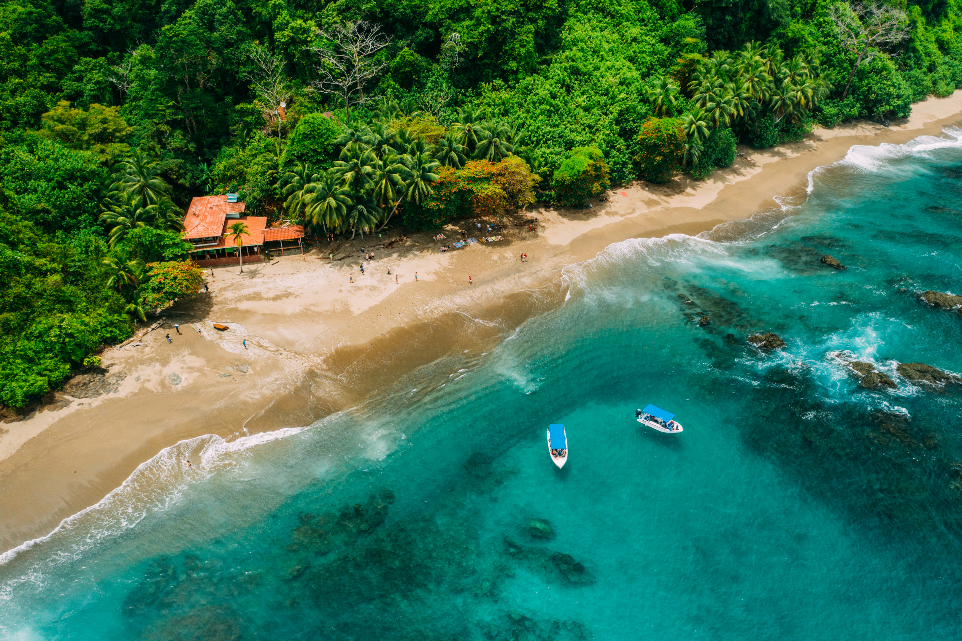 Aerial drone view of Isla del Cano, Costa Rica