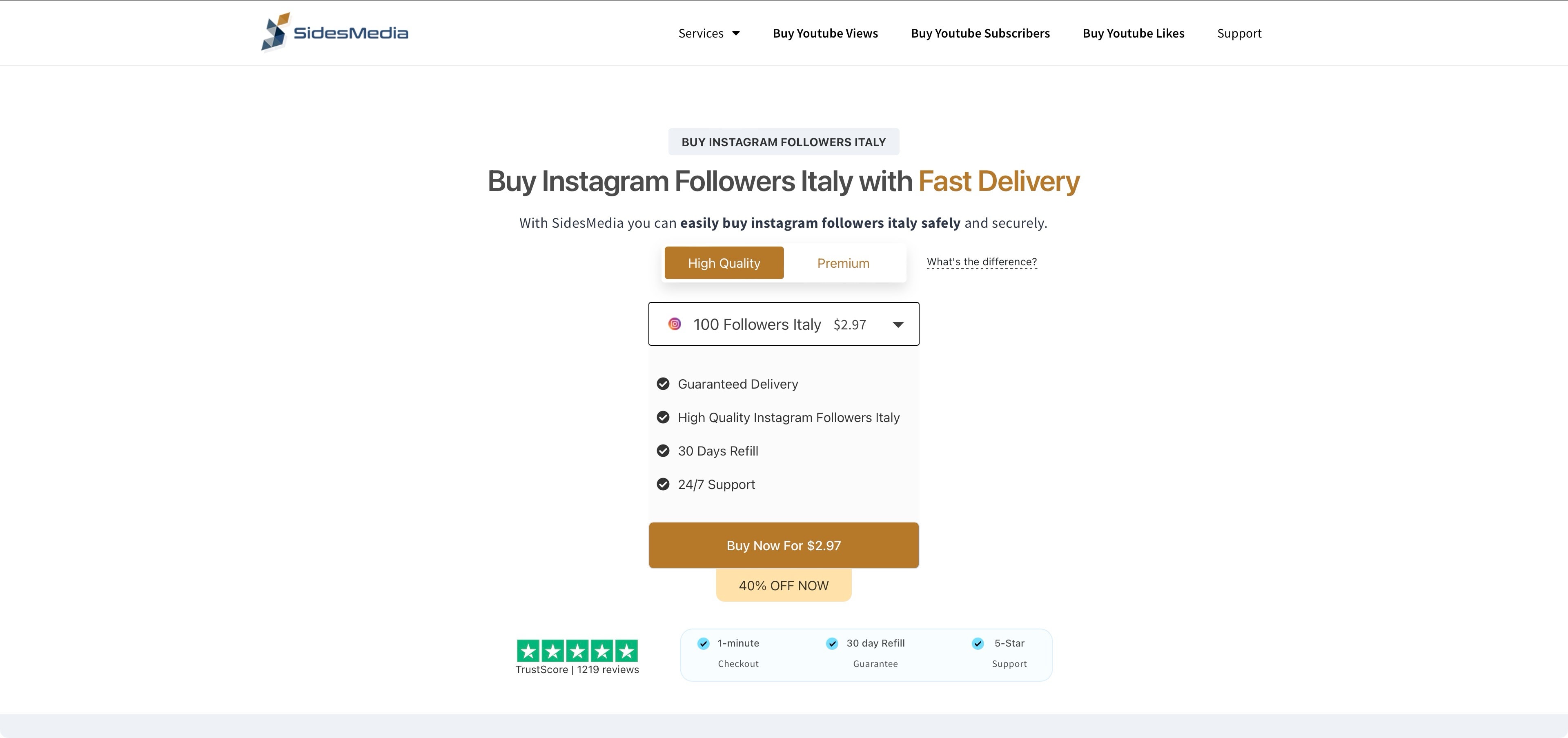 sidesmedia buy instagram followers italy page