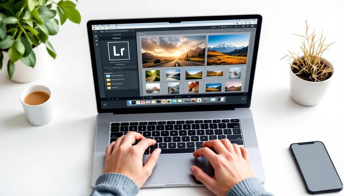 Workflow de retouche avec Adobe Lightroom, illustrant le processus d'importation et de tri.
