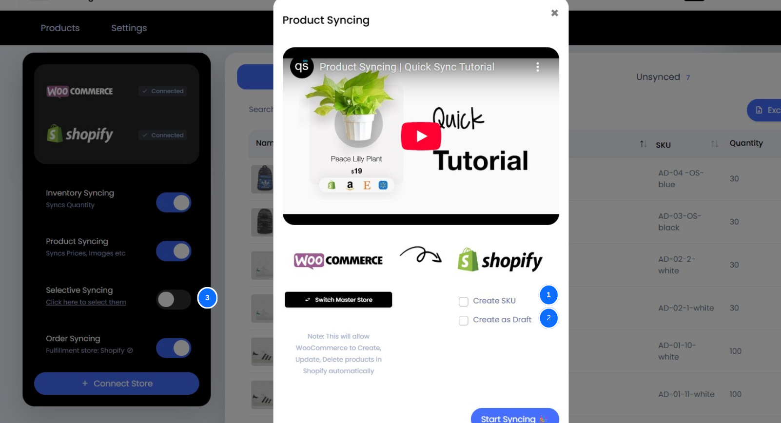 Configure import options