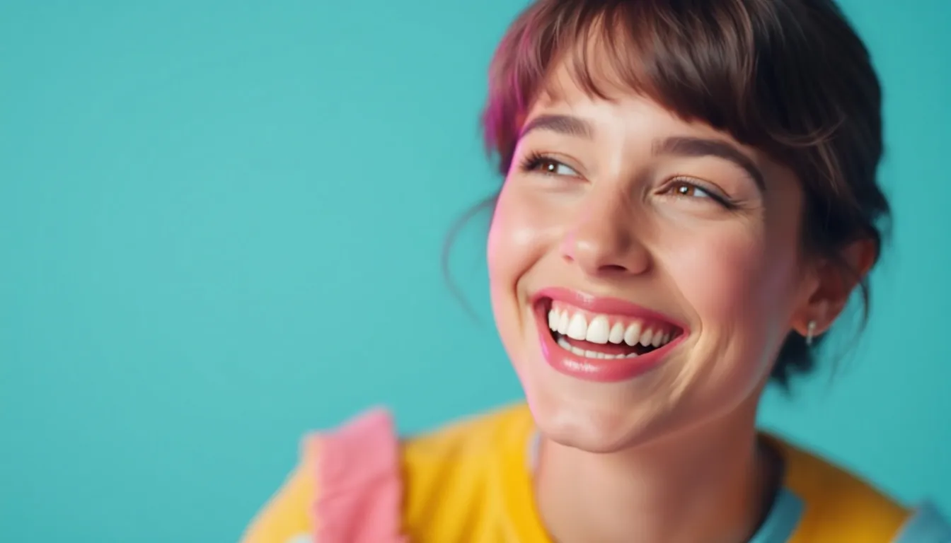 A bright smile showcasing white teeth, often desired in cosmetic dentistry.