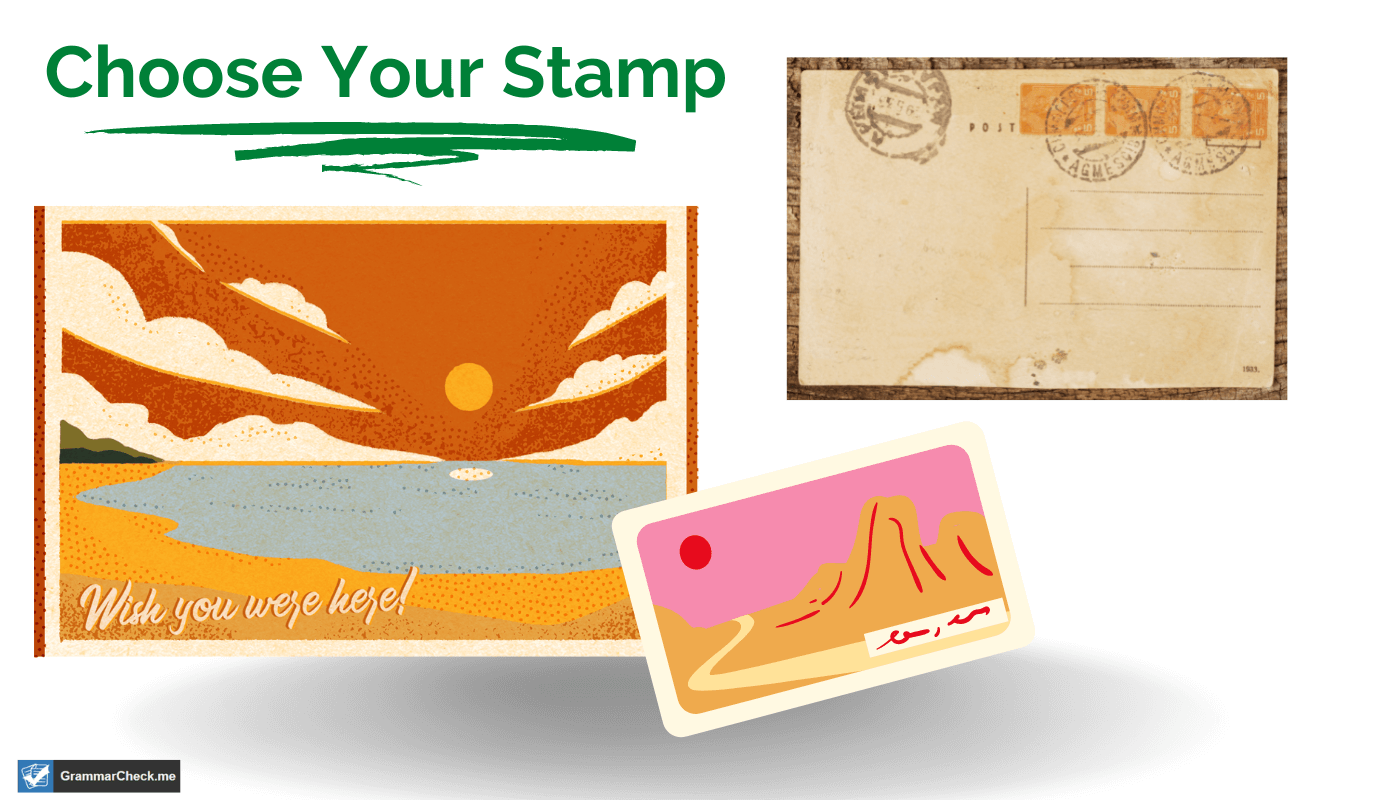 Picture shows variety of different postcard options