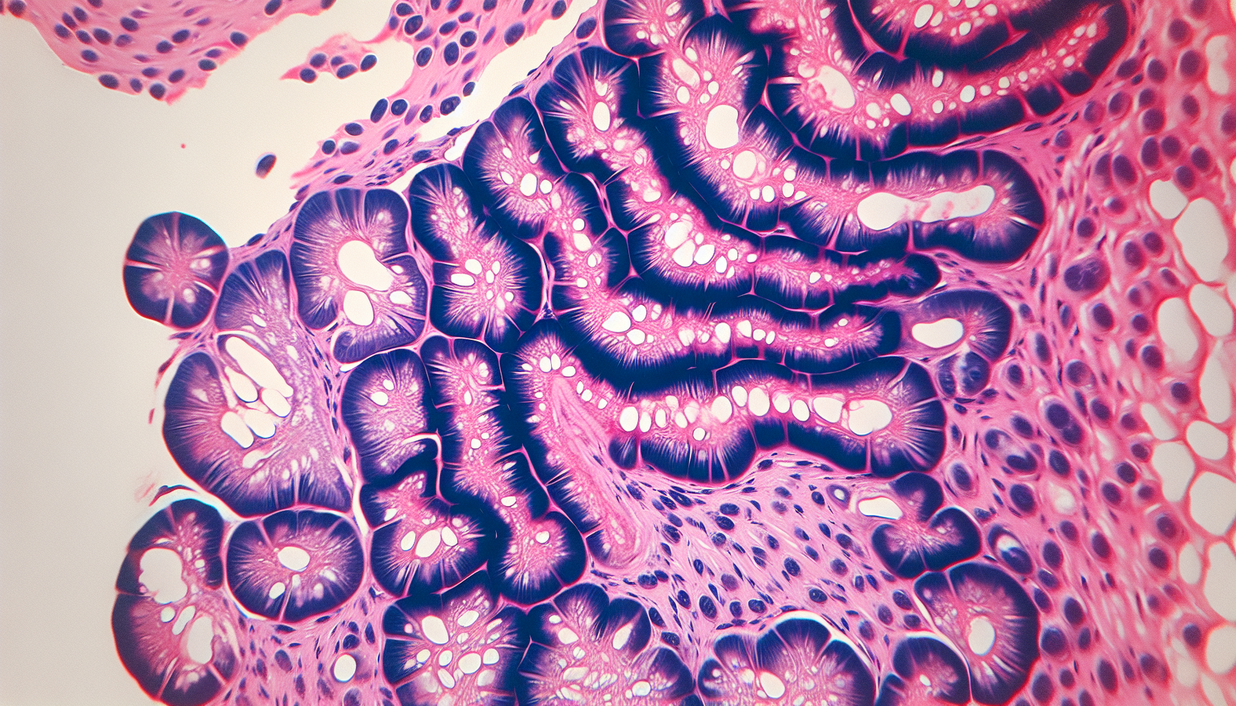 Illustration of a colon with dysplasia