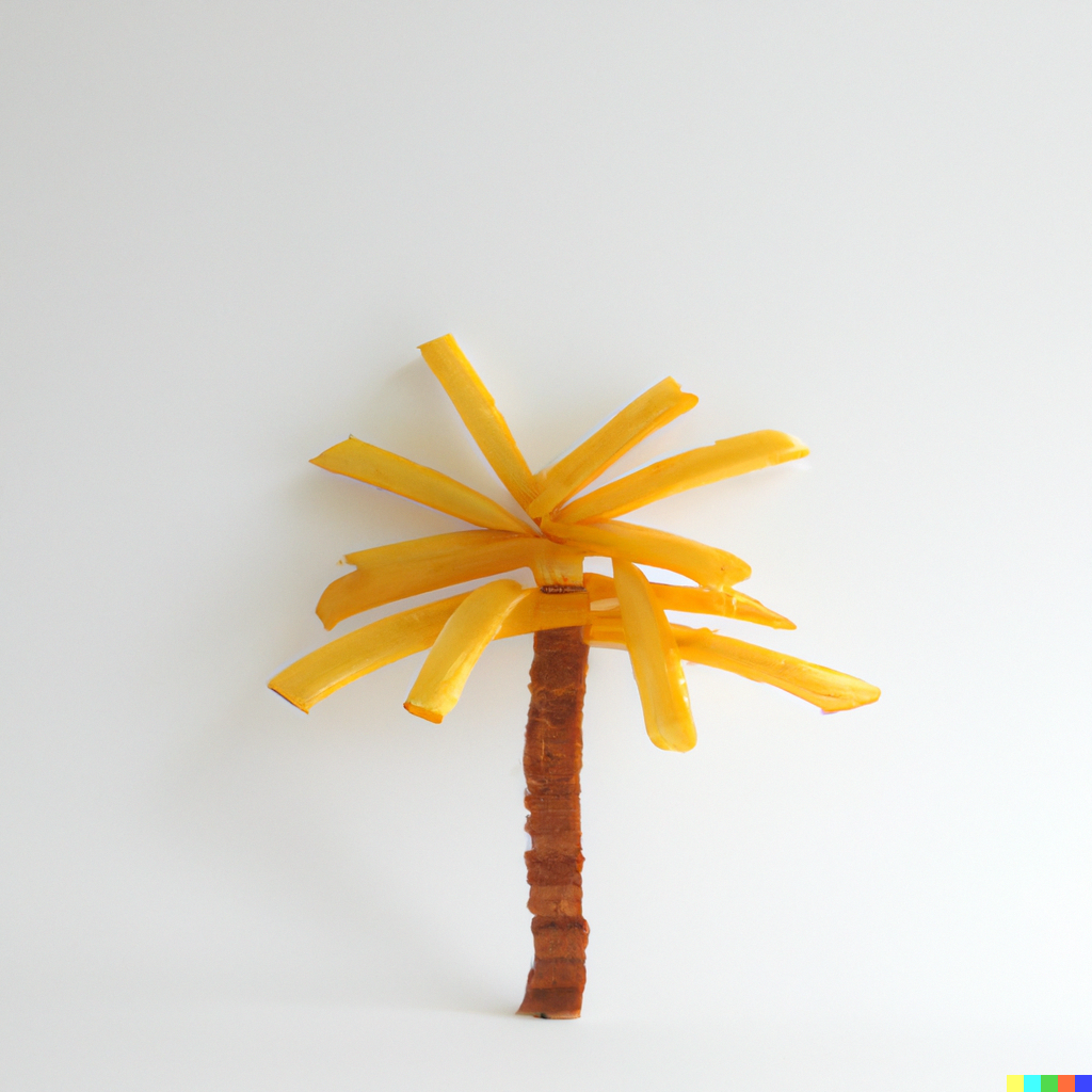 A palm tree made of french fries