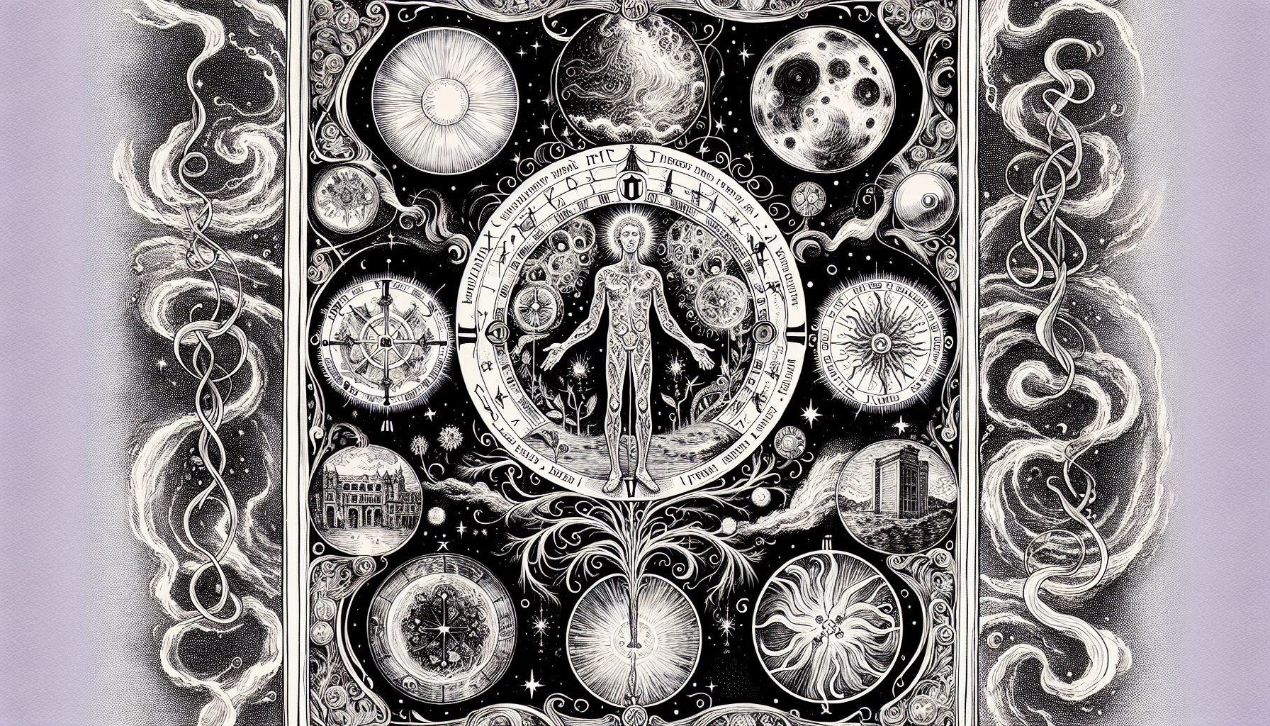 Illustration of Major Arcana card depicting astrological symbolism