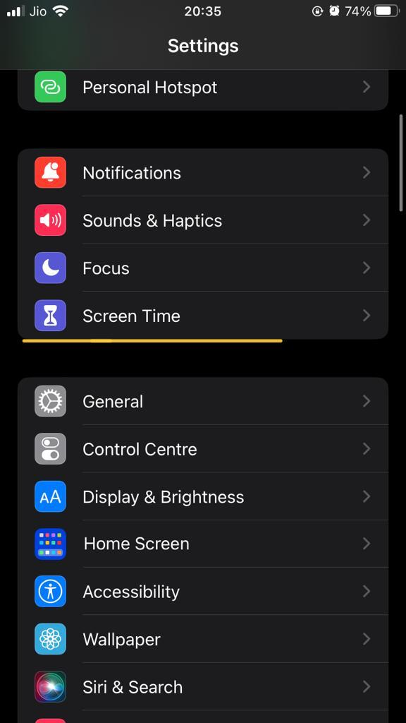screen time option