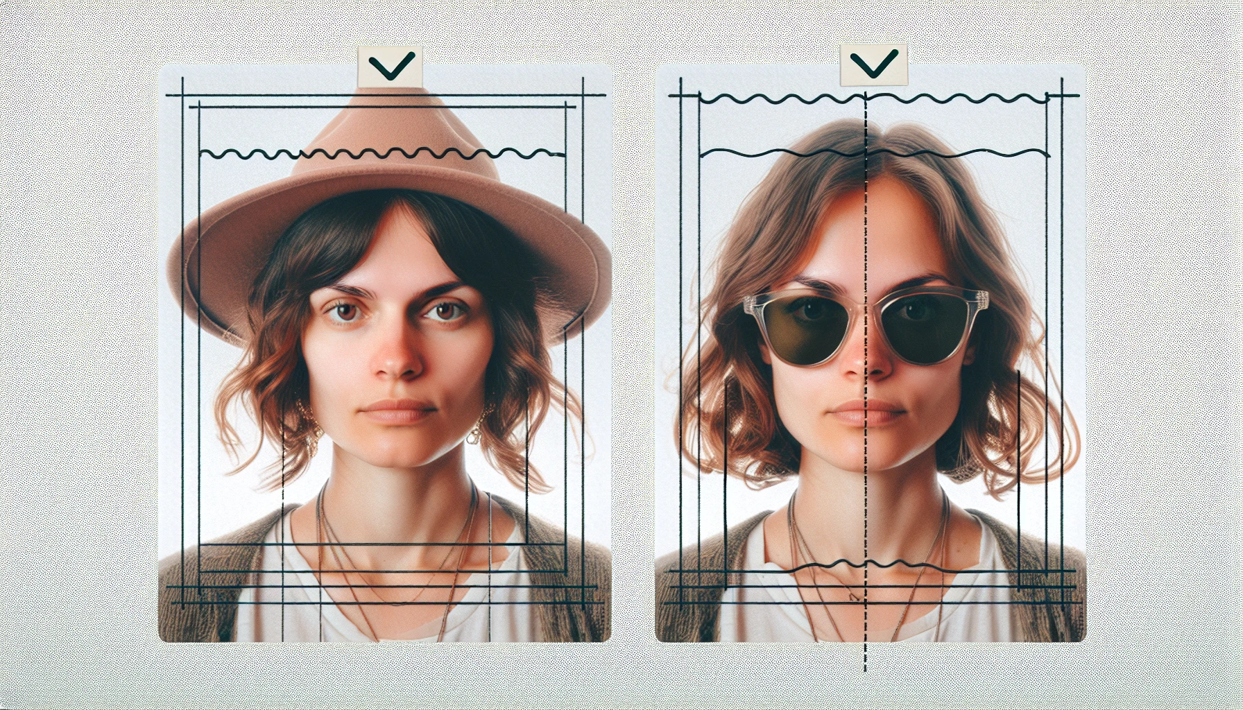 US passport photo size with acceptable and unacceptable photos