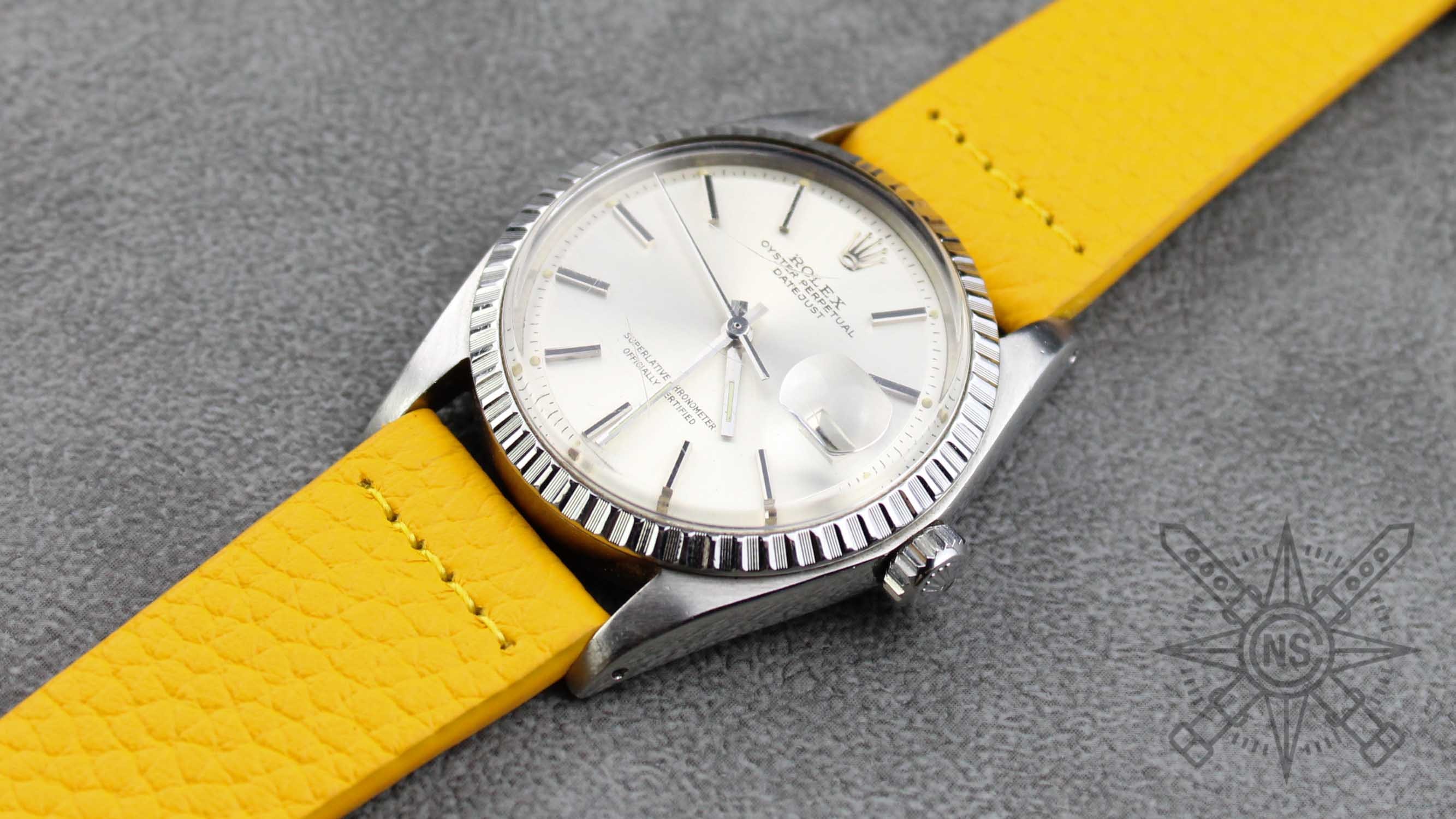 A selection of high-quality leather materials used for watch straps.