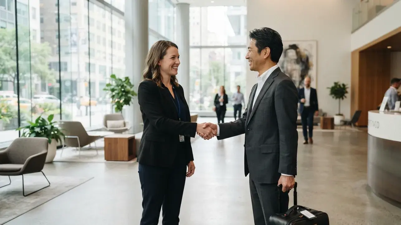 Business traveler reviewing uncertain meeting dates before creating a dummy booking