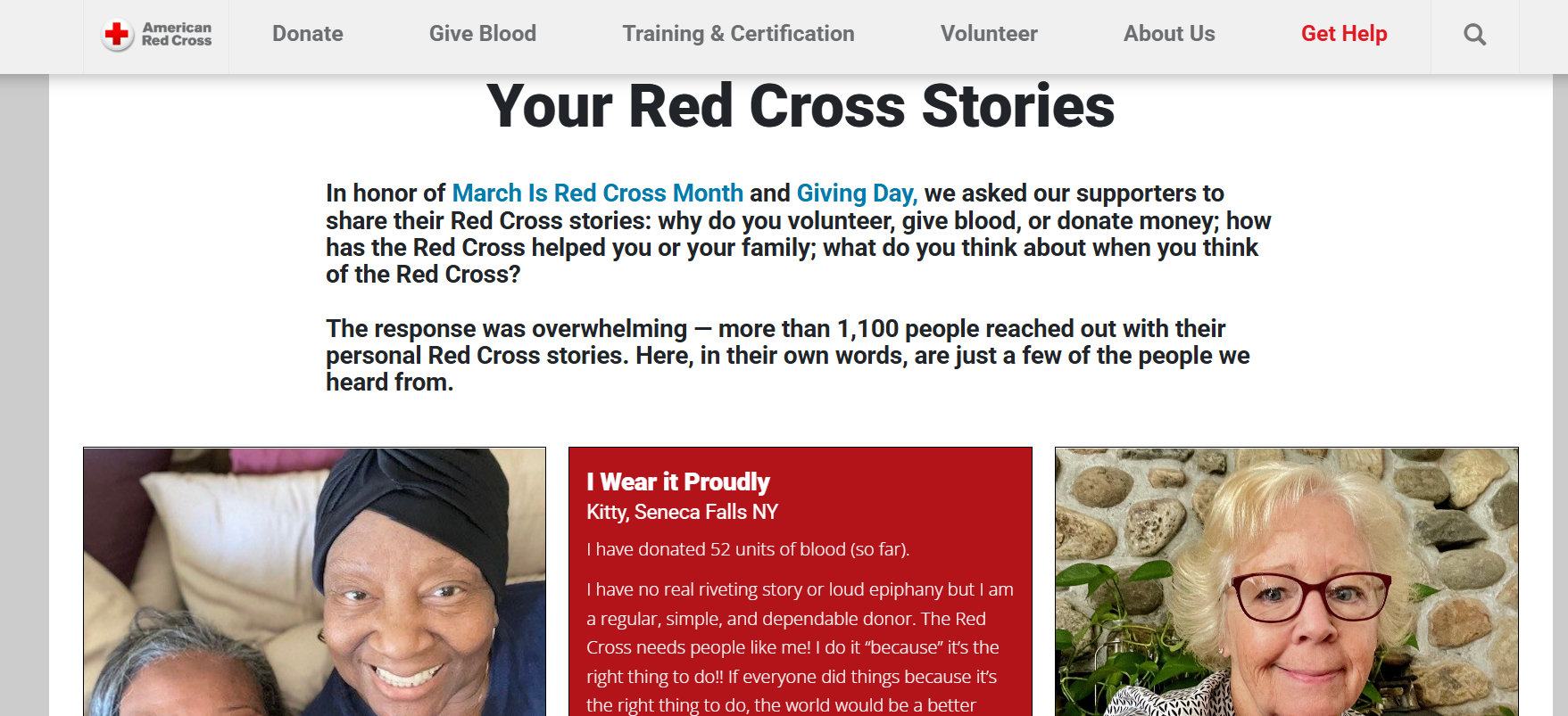 American Red Cross' donation stories
