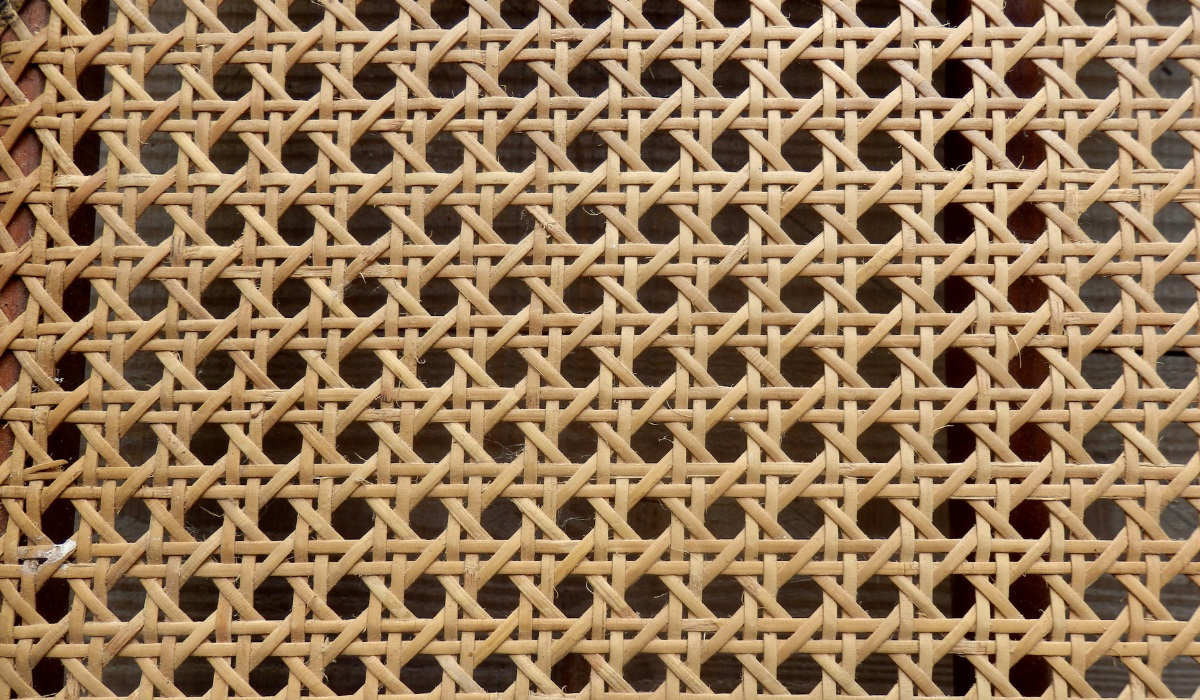 Natural rattan furniture - natural rattan panel close-up