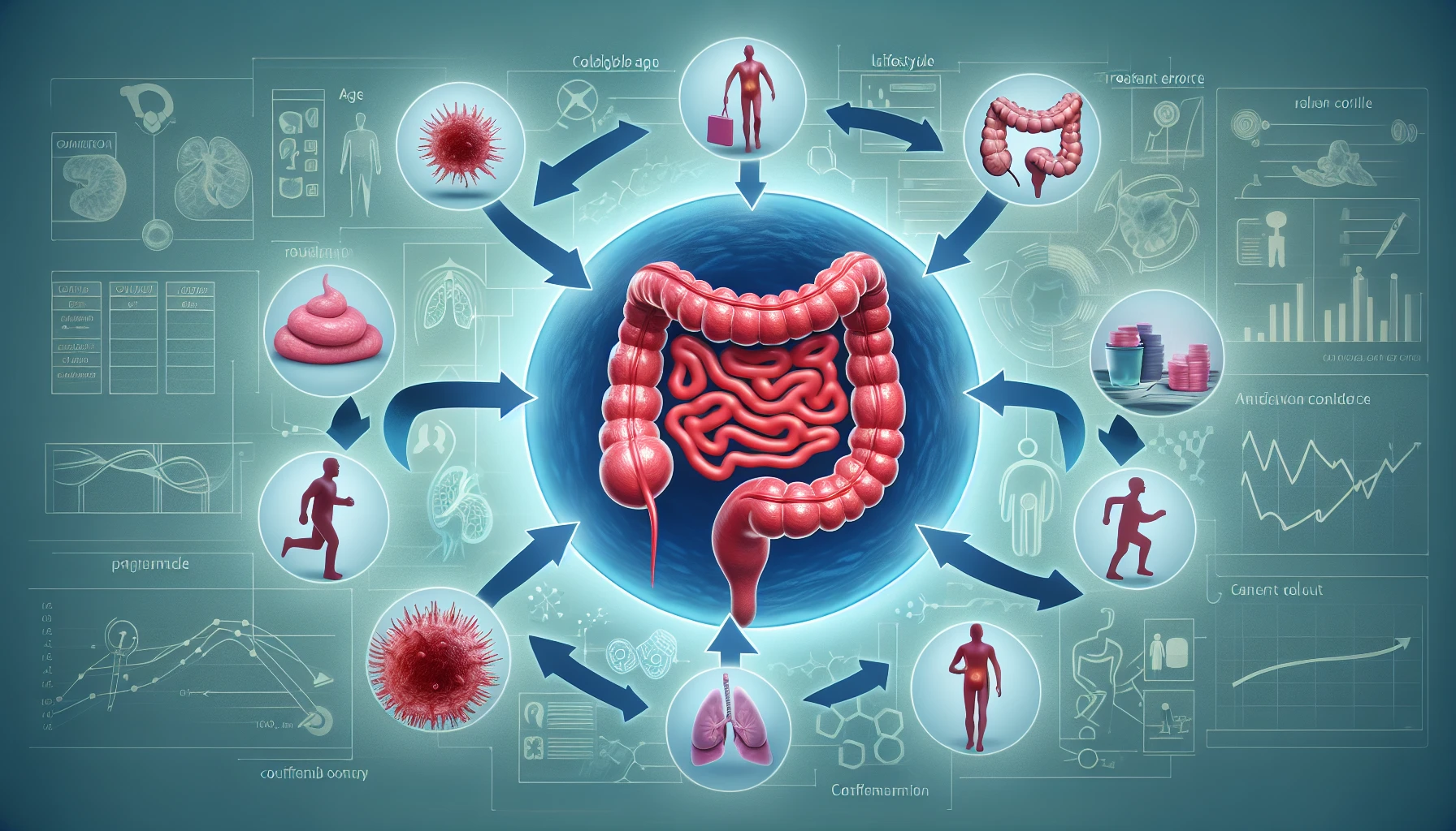 Illustration of survival statistics and prognostic information for stage IV colon cancer