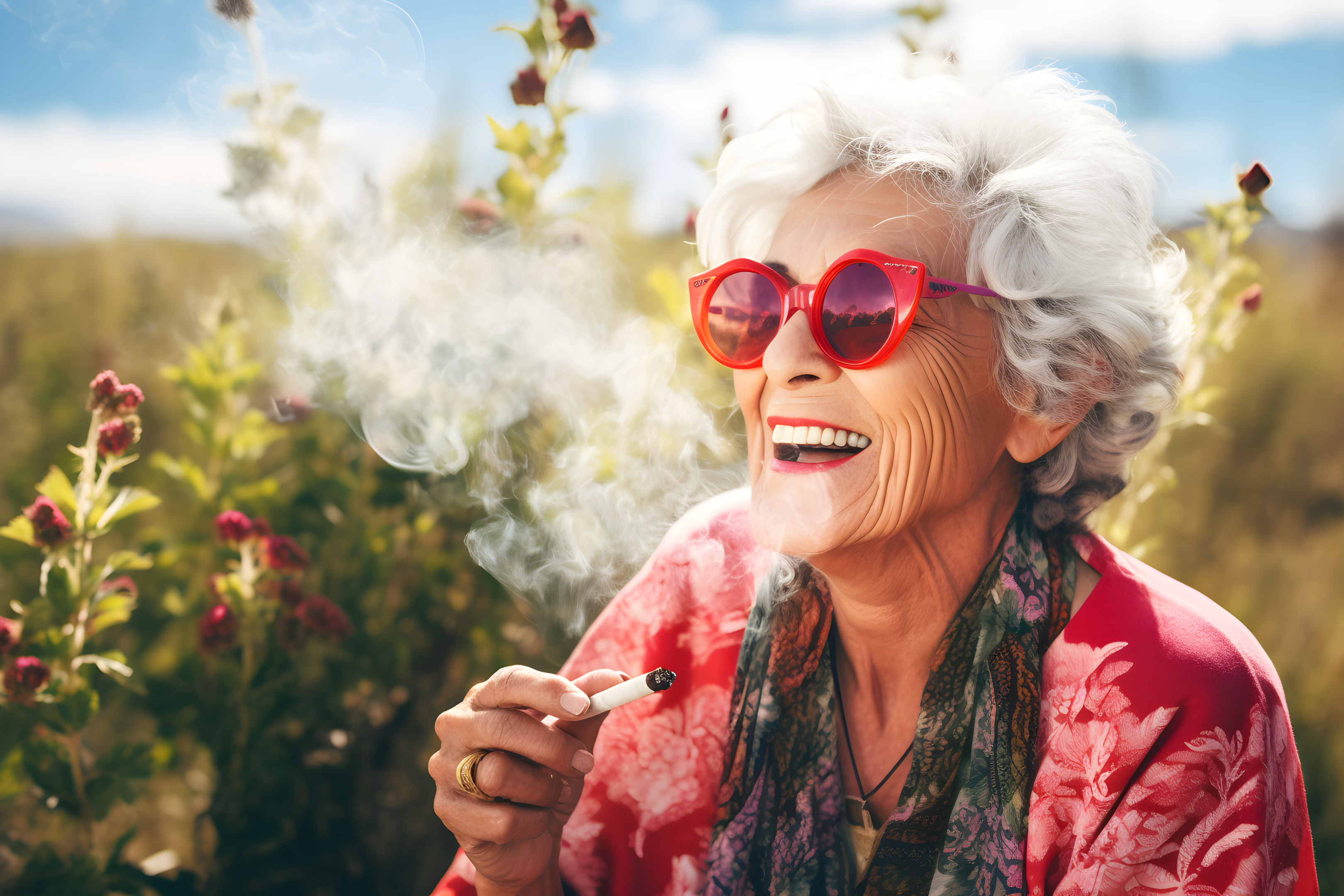 Lady enjoying medical use of marijuana. Some see it as "drug use" or legalizing "other drugs" but cannabis is believed by some users to be much better than the option to smoke tobacco. However, we have to wait to see what more research suggests.