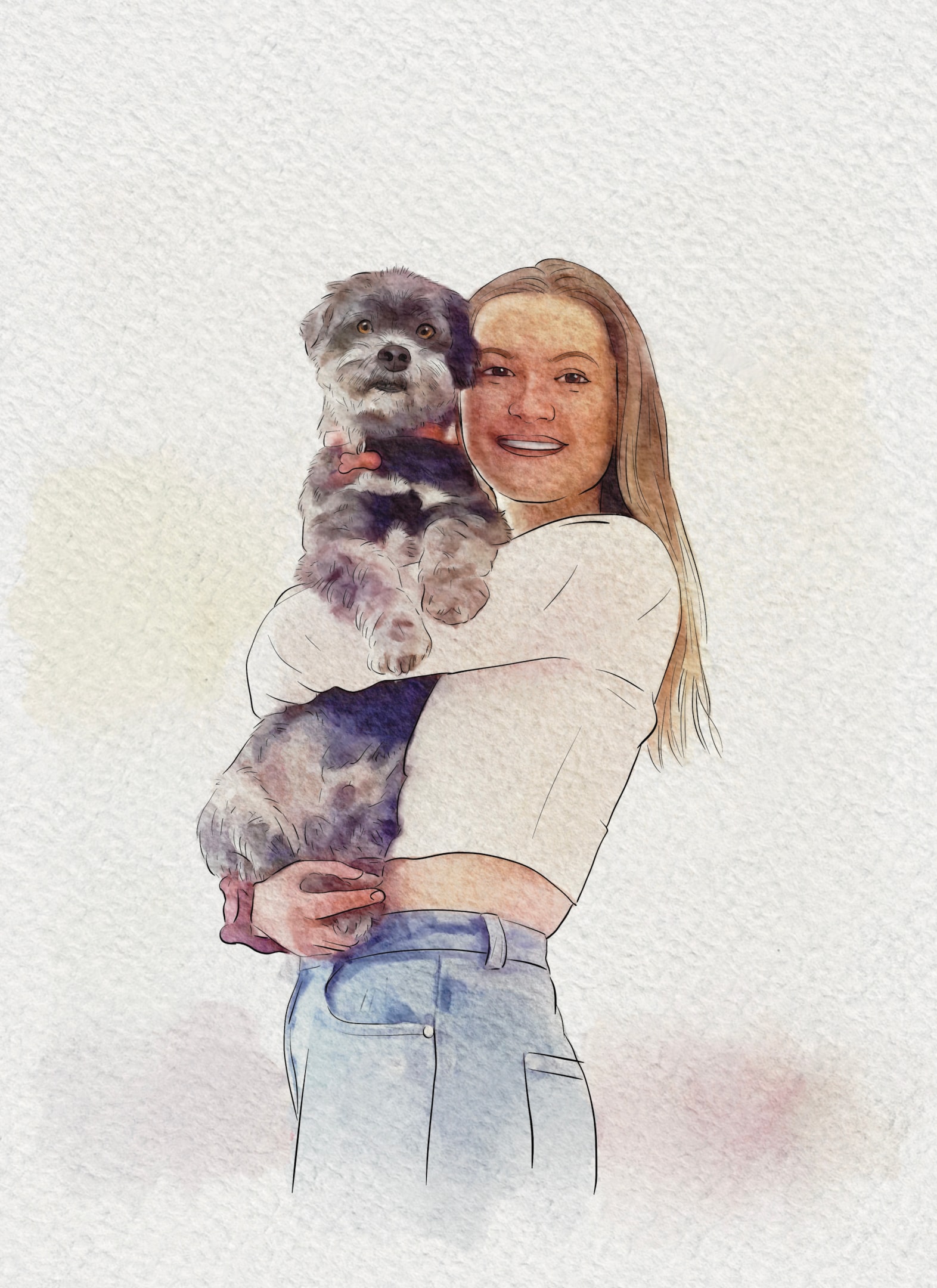 A custom pet portrait wrapped as a gift, perfect for any occasion.