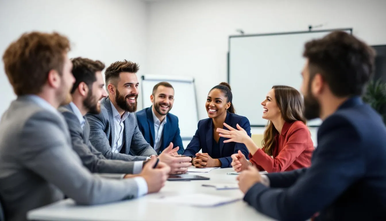 In der Qualifizierungsmaßnahme diskutieren Mitarbeiter aktiv über ihre Weiterbildungsmöglichkeiten und den Qualifizierungsbedarf im Unternehmen. Die Teilnehmer tauschen Kenntnisse und Erfahrungen aus, um ihre Kompetenzen zu verbessern und den Anforderungen des Arbeitsmarktes gerecht zu werden.